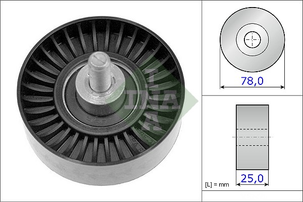 Geleiderol (poly) V-riem INA 532 0705 10