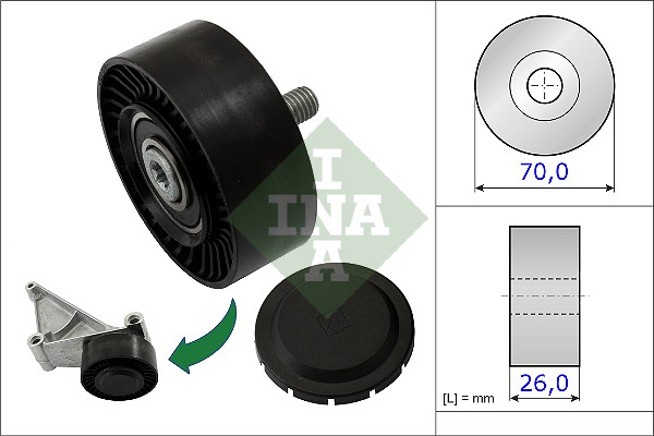 Geleiderol (poly) V-riem INA 532 0718 10