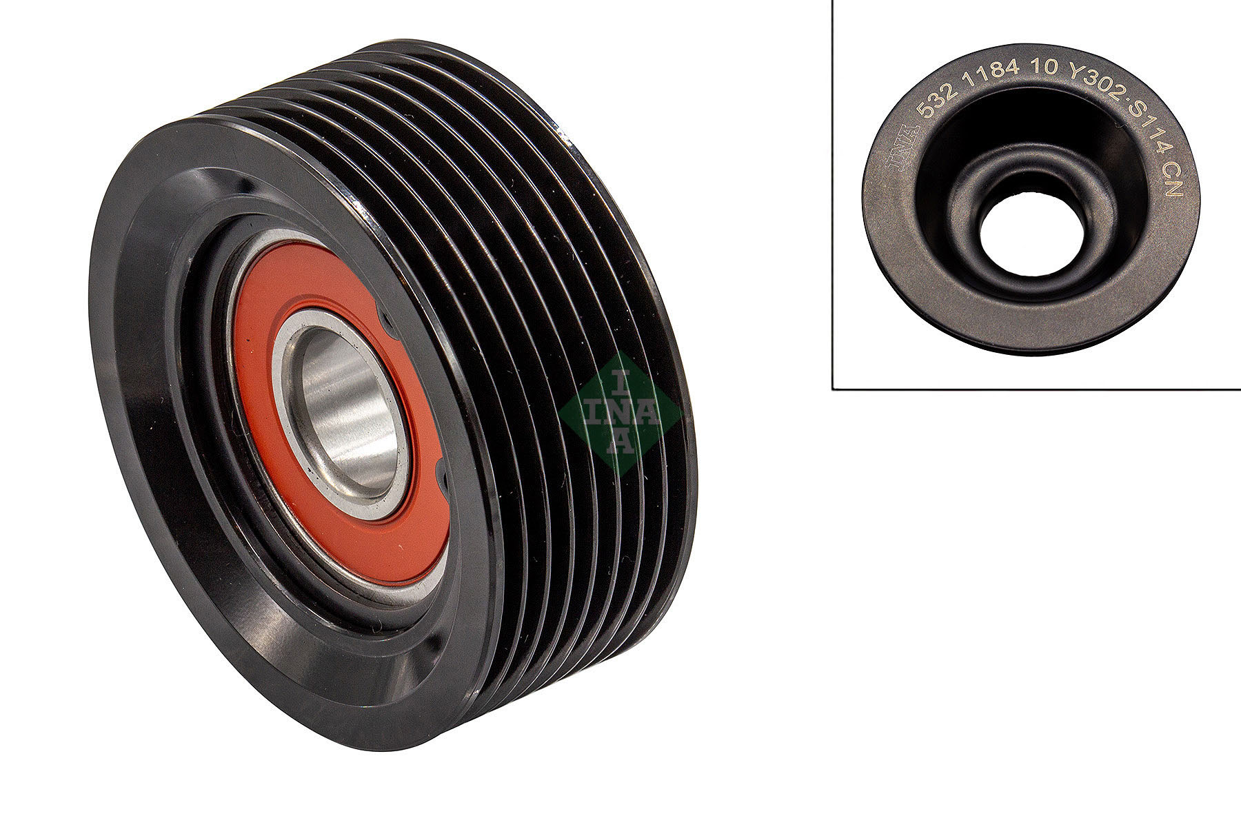 INA Geleide rol/omdraairol, Poly V-riem 532 1184 10