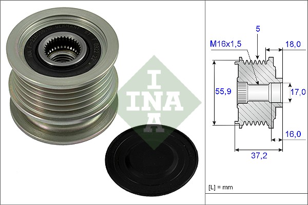 Vrijloop koppeling dynamo INA 535 0009 10