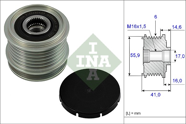 Vrijloop koppeling dynamo INA 535 0010 10