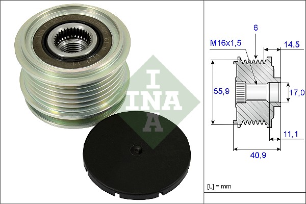 Vrijloop koppeling dynamo INA 535 0012 10