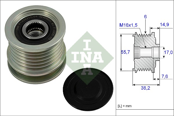 Vrijloop koppeling dynamo INA 535 0013 10