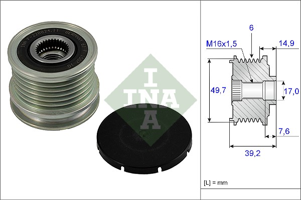 Vrijloop koppeling dynamo INA 535 0015 10