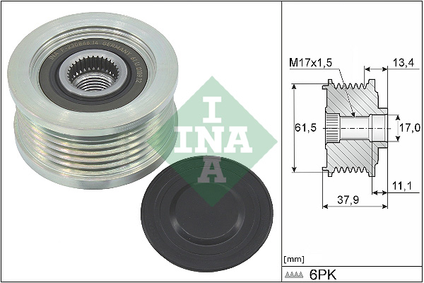 Vrijloop koppeling dynamo INA 535 0023 10