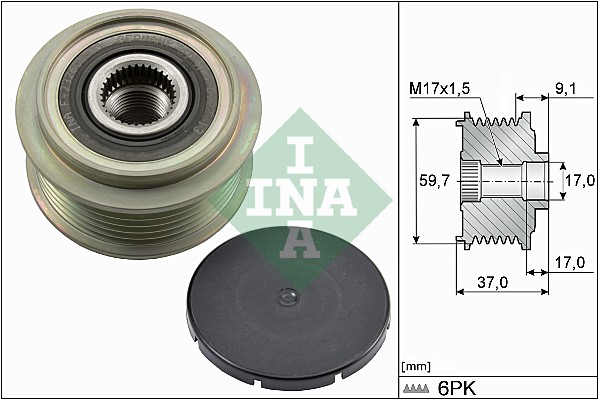 Vrijloop koppeling dynamo INA 535 0035 10