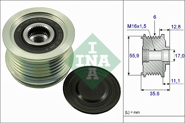 Vrijloop koppeling dynamo INA 535 0041 10