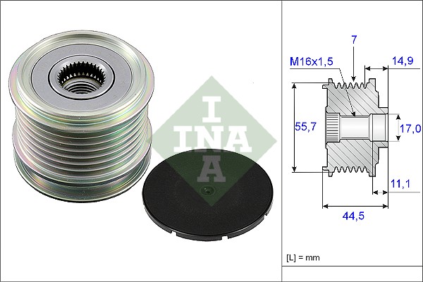 Vrijloop koppeling dynamo INA 535 0042 10