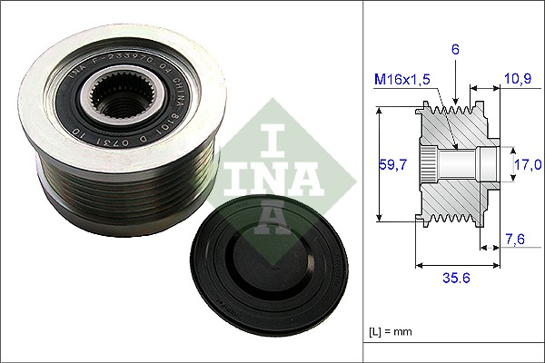 Vrijloop koppeling dynamo INA 535 0046 10