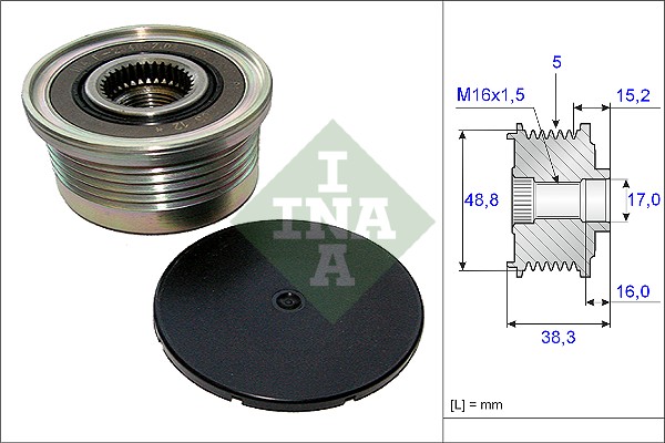 Vrijloop koppeling dynamo INA 535 0048 10