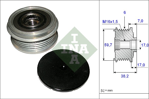 Vrijloop koppeling dynamo INA 535 0064 10