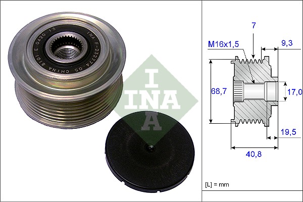 Vrijloop koppeling dynamo INA 535 0079 10