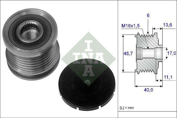 Vrijloop koppeling dynamo INA 535 0085 10