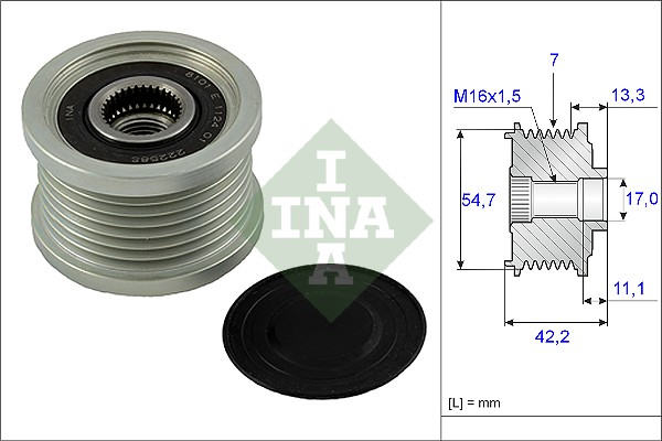 Vrijloop koppeling dynamo INA 535 0091 10