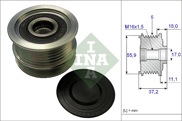 Vrijloop koppeling dynamo INA 535 0096 10