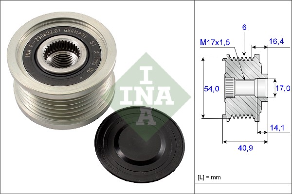 Vrijloop koppeling dynamo INA 535 0112 10