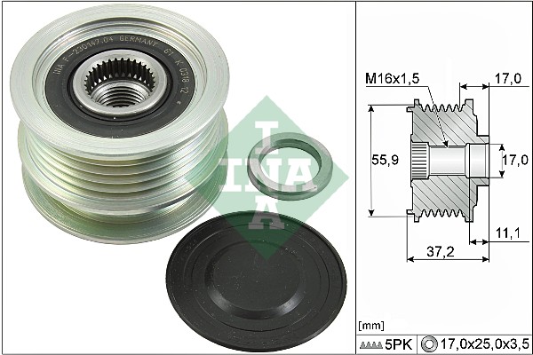 Vrijloop koppeling dynamo INA 535 0116 10