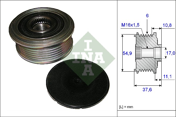 Vrijloop koppeling dynamo INA 535 0123 10