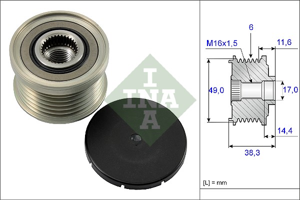 Vrijloop koppeling dynamo INA 535 0127 10