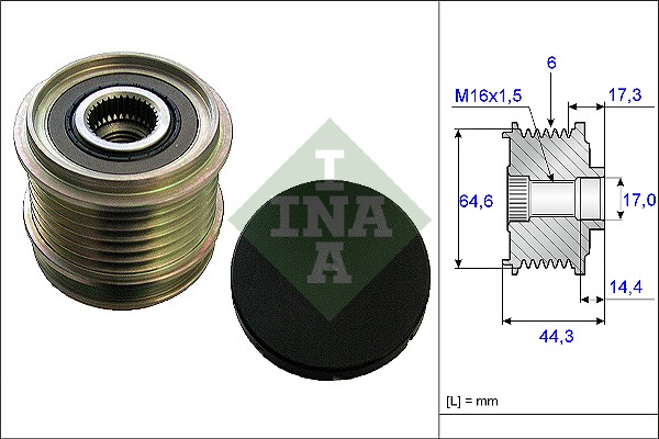 Vrijloop koppeling dynamo INA 535 0130 10