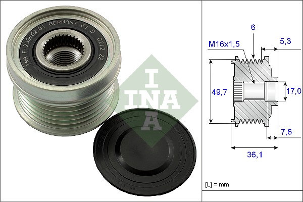 Vrijloop koppeling dynamo INA 535 0134 10