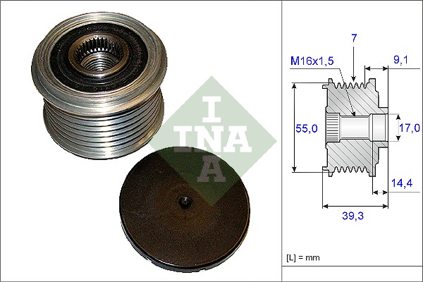 Vrijloop koppeling dynamo INA 535 0142 10