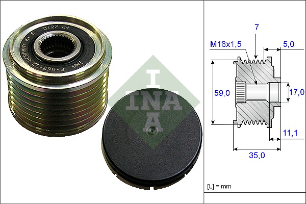 Vrijloop koppeling dynamo INA 535 0159 10