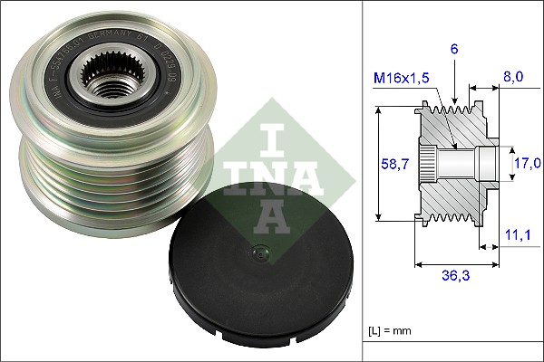 Vrijloop koppeling dynamo INA 535 0160 10