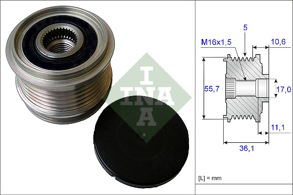 Vrijloop koppeling dynamo INA 535 0161 10