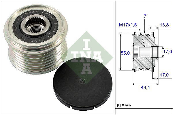 Vrijloop koppeling dynamo INA 535 0167 10