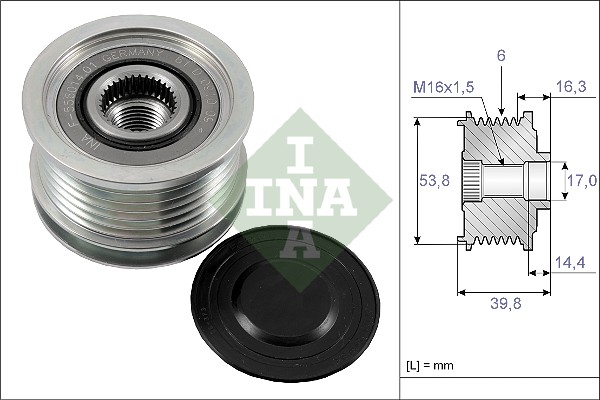 Vrijloop koppeling dynamo INA 535 0170 10