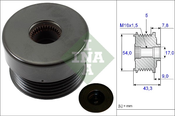 Vrijloop koppeling dynamo INA 535 0172 10