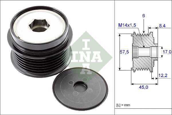 Vrijloop koppeling dynamo INA 535 0174 10