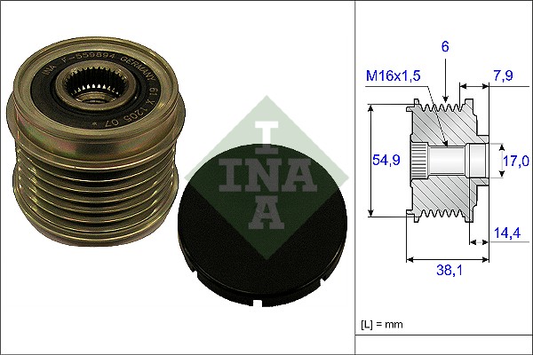 Vrijloop koppeling dynamo INA 535 0176 10