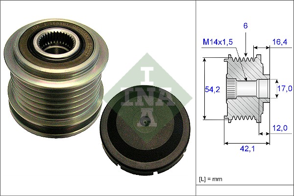 Vrijloop koppeling dynamo INA 535 0181 10