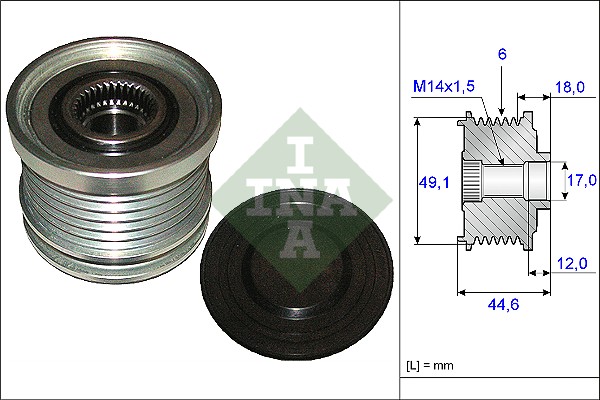 Vrijloop koppeling dynamo INA 535 0182 10