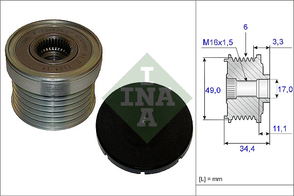 Vrijloop koppeling dynamo INA 535 0183 10