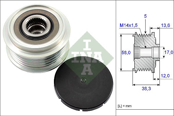 Vrijloop koppeling dynamo INA 535 0184 10