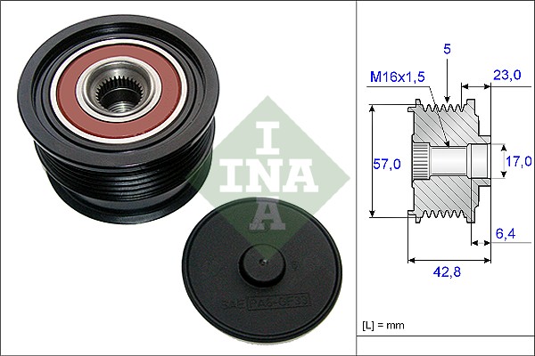 Vrijloop koppeling dynamo INA 535 0190 10