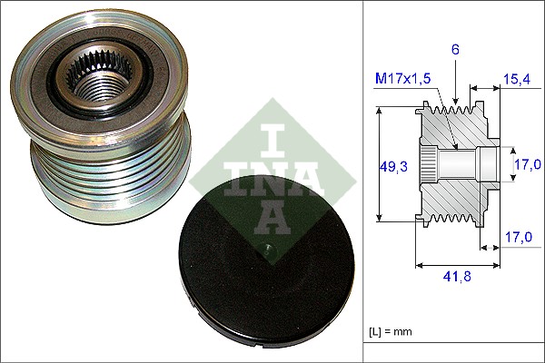 Vrijloop koppeling dynamo INA 535 0193 10