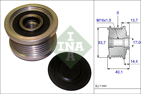 Vrijloop koppeling dynamo INA 535 0202 10