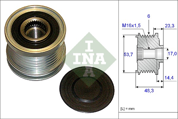 Vrijloop koppeling dynamo INA 535 0204 10