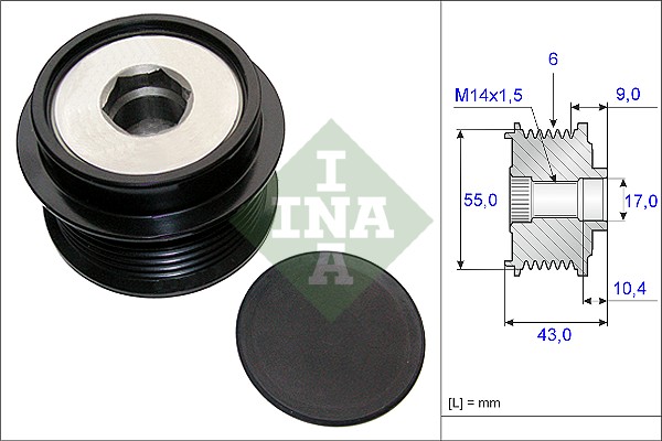 Vrijloop koppeling dynamo INA 535 0208 10