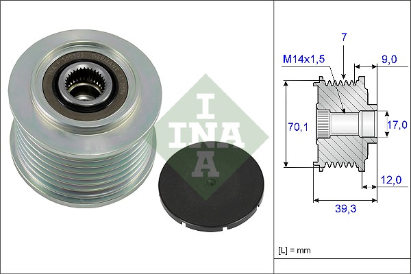 Vrijloop koppeling dynamo INA 535 0214 10