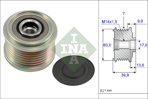 Vrijloop koppeling dynamo INA 535 0215 10