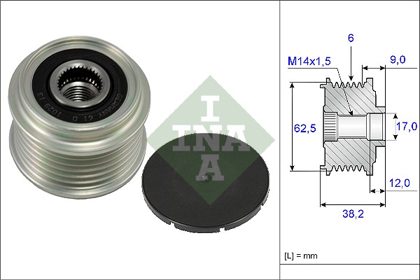 Vrijloop koppeling dynamo INA 535 0219 10