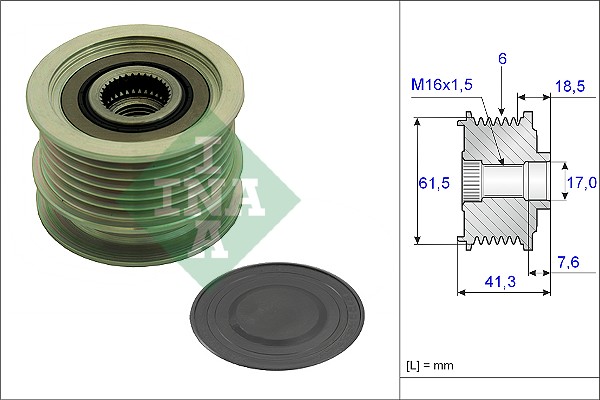 Vrijloop koppeling dynamo INA 535 0234 10