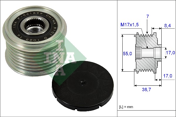 Vrijloop koppeling dynamo INA 535 0239 10