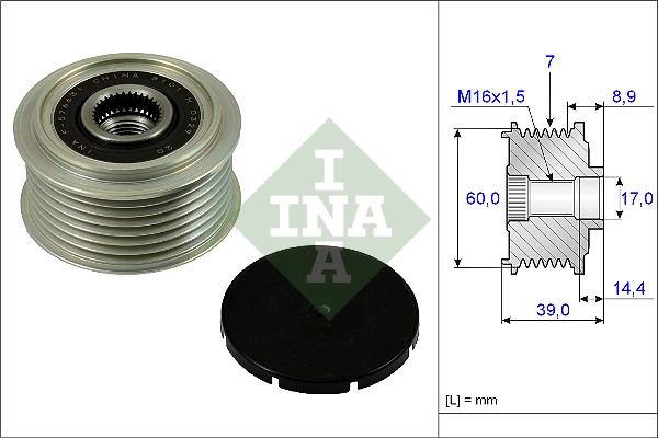 Vrijloop koppeling dynamo INA 535 0245 10