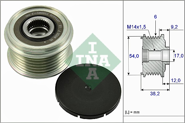 Vrijloop koppeling dynamo INA 535 0263 10